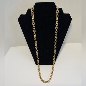 VTG Chain Link Necklace Gold Tone Heavy Chunky 17.5” Lobster Claw Closure